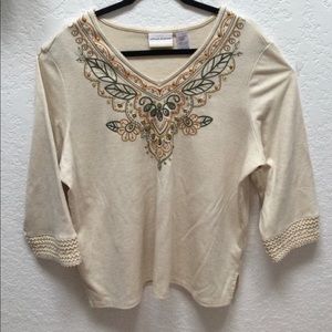 NWOT Alfred Dunner Embroidered Top